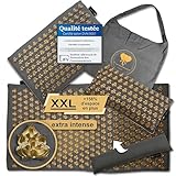 Matériaux Naturels : Tapis accupréssion en fibres de coco hypoallergéniques avec pointes HIPS sans BPA, coussins de nuque et lombaire garnis de coques de sarrasin réglables.