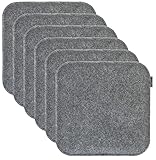 Brandsseller Lot de 6 Coussins d'assise en Feutre 35 x 35 x 2 cm – Galettes de Chaise carrées et Robustes pour l’intérieur et l’extérieur, Assise rembourrée Confortable - Gris Foncé