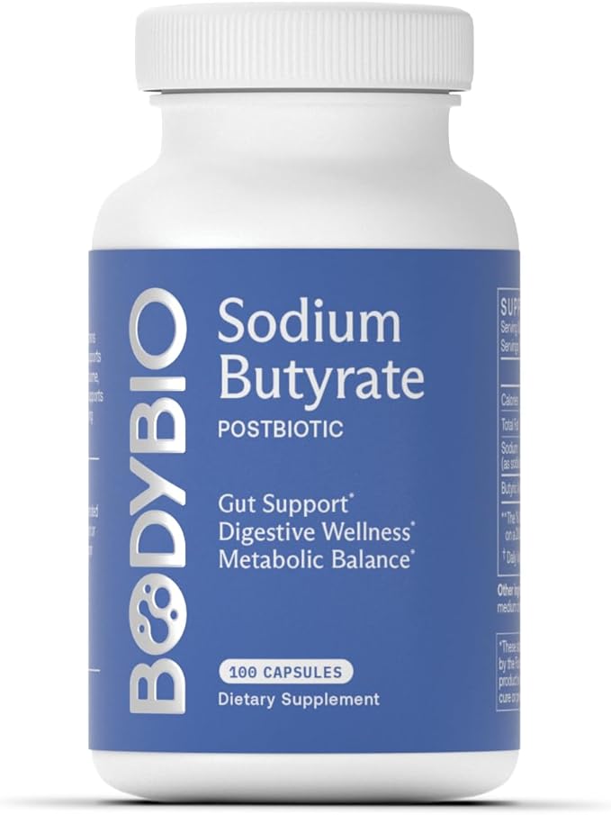 BodyBio Butyrate Postbiotic for Gut Health Digestive Support
