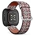 CJBROES Replacement Leather Watch Band, Compatible with Fitbit Versa 3 and Fitbit Sense of Wristband Bracelet Accessory - Textured