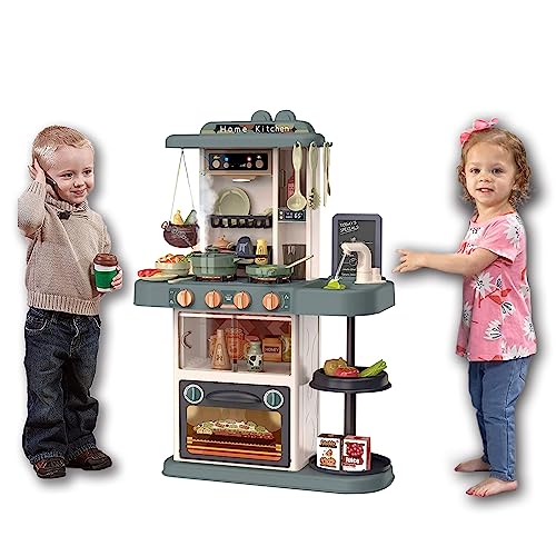 Kids Kitchen Playset For Toddlers 43-Piece -Pretend Food, Real Sounds & Lights, Play Sink, Cooking Stove With Steam -Kitchen Toy Perfect For Boys And Girls (Ages 1-3) #TOP4