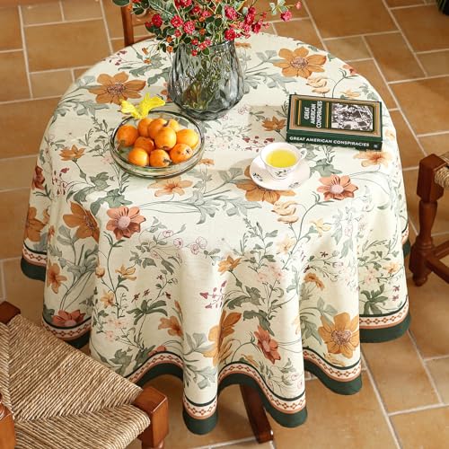bilin gaier Designer French Linen Round Tablecloth,Diameter 55"-Milch by bilin gaier - Used condition - Image 3