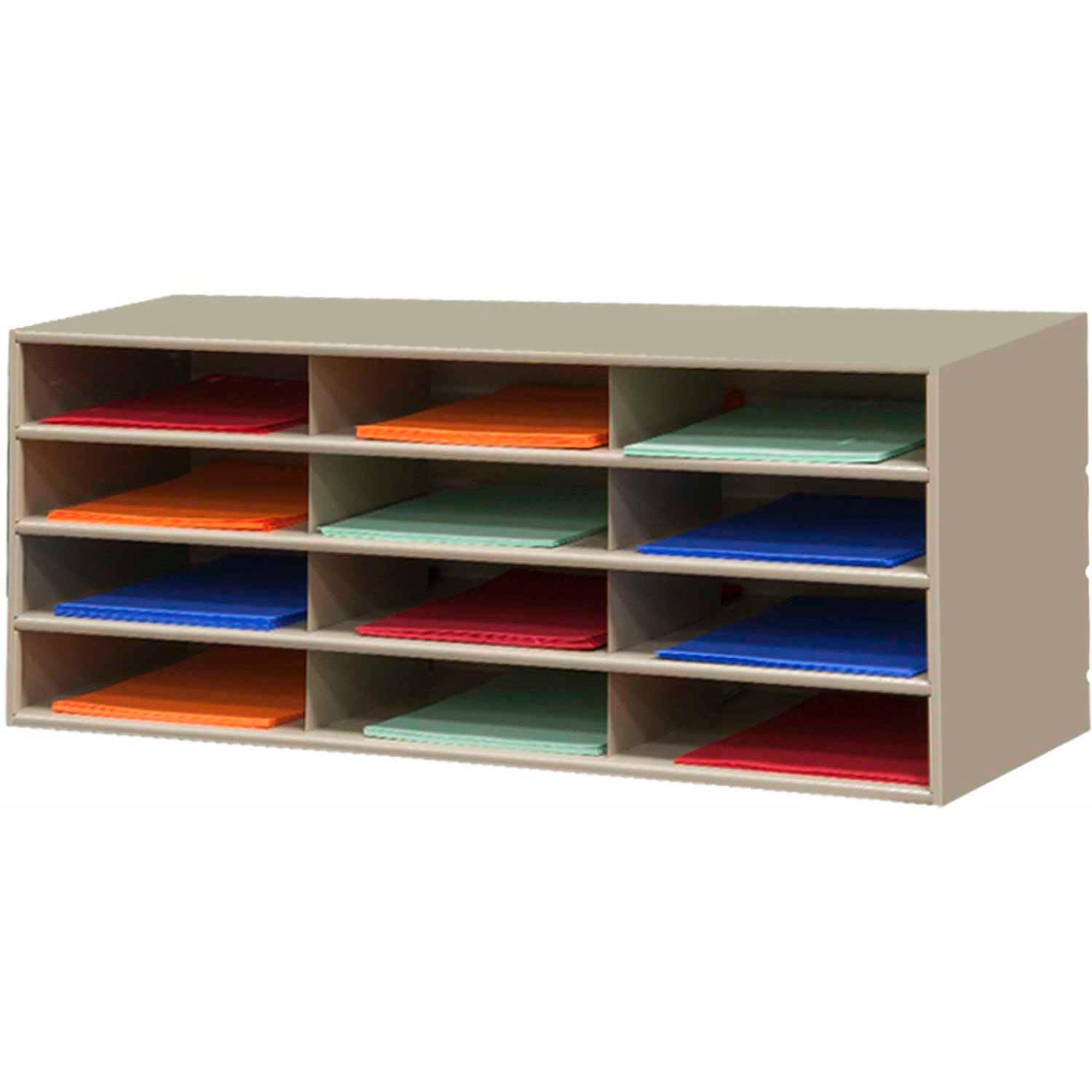 Tan Cold Rolled Steel Horizontal Literature Storage Rack by Durham – One Size, Alloy Steel, Tan, Model 432-75