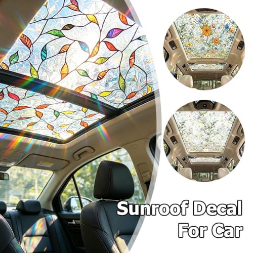 Vinilo decorativo para techo solar coche diseño vitrales 3D miniatura 2