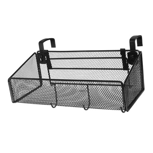 ERINGOGO Organizador Colgante para Mesita de Noche con Cesta Metálica de Malla de Ganchos Desmontables Estante Ventilado para Teléfono Bebida y Control Remoto para Dormitorio y Hogar