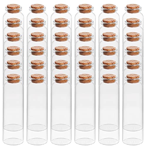 Belle Vous Mini Botellas de Cristal con Tapón de Corcho (Pack de 36) 50 ml - Mini Frascos Cristal Pequeños Herméticos y Redondos para Regalos de Bodas, Fiestas, Especias Cocina y Mermelada