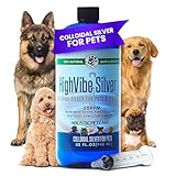 Colloidal Silver for Dogs & Cat Wound Care, Immune Support & Skin Solution - All Pet Health Care for Itch, Sores, Wounds, Hotspots & More with Syringe (32 oz)