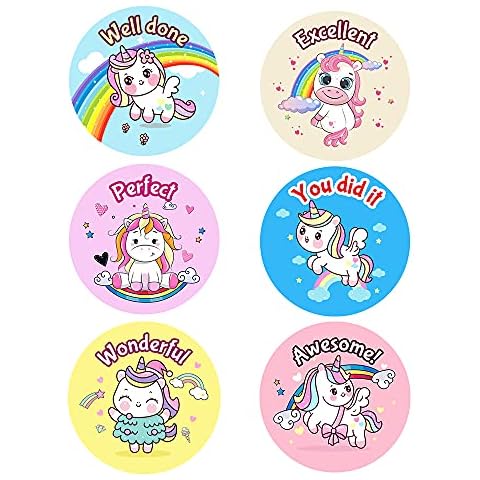 Pack of 120 Children Stickers Self Adhesive (30 mm) Well Done Stickers for Children Waterproof Stickers Packwith® Cover