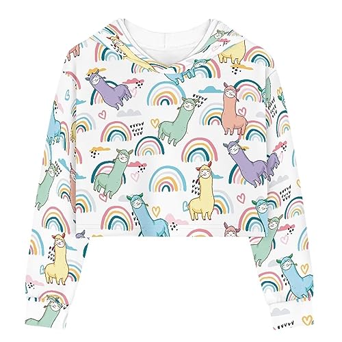 Crop Top Hoodies for Teens Girls 5-14Y Athletic Pullover Size Pullover Sweater3