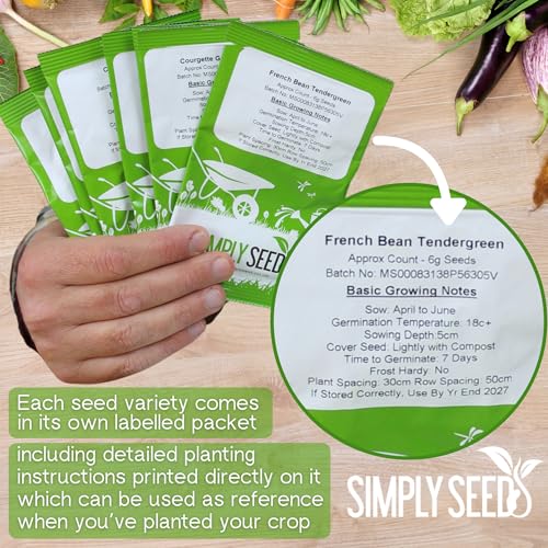 Vegetable Seed Selection Box - 20 Premium Seed Varieties with High Germination Rate. Natural, Sustainable & GMO Free. Instruction Booklet Included, Perfect for Beginners or Experts. Packed in The UK - 8