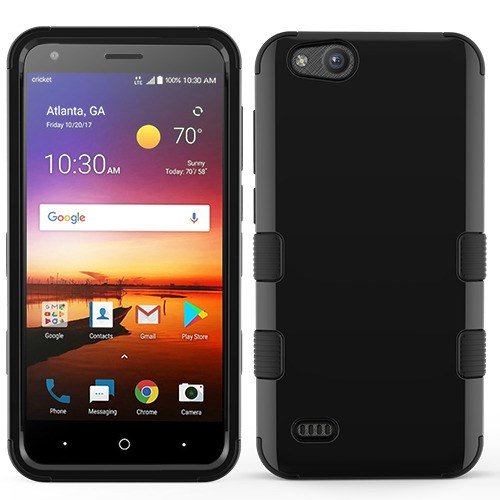 MyBat Cell Phone Case for ZTE N9137 (Tempo X), ZTE Z839 (Blade Vantage), ZTE Z855 (Avid 4), ZTE Fanfare 3, Jet Black/Black Solid