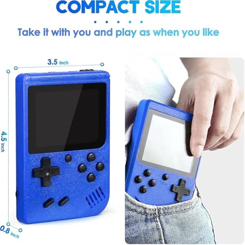 Handheld Game Console,Portable Gaming System with 400+ Classic Games,3.0" LCD Screen,Retro Game Console Support TV Connection & 2 Players for Kids Adults(Blue) - Image 4