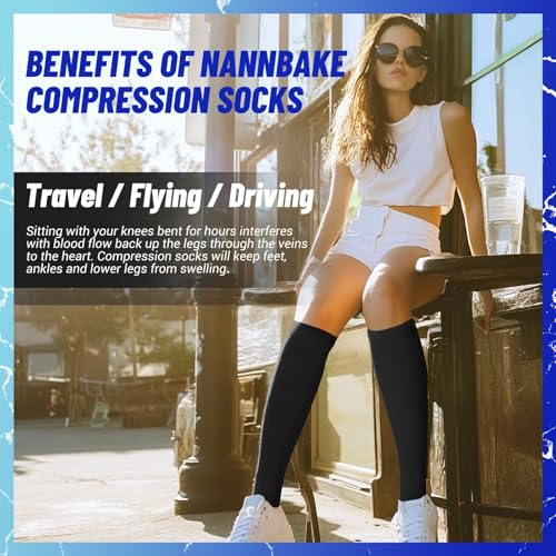 3 Pairs Compression Socks for Women & Men 15-20 mmHg,Best Support for Cycling Athletic Hiking Running3