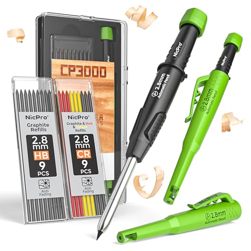 Nicpro CP3000 crayon chantier avec taille-crayon, porte...