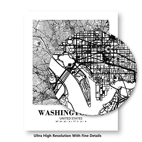 Affiche Washington DC impression abstraite haut de gamme décoration murale maison Eleville Wgn537