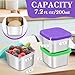 Qukaka Stainless Steel Snack Containers for Kids,7.2oz Easy Open Leak Proof Reusable Snack Box Container with Lids,Small Lunch Containers for Meal Prep,School,Picnic and Travel-3Pack