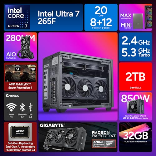 Image of Cooler Master NR2 Pro Gaming PC - Intel Ultra 7 265F, AMD RX 9070 XT 16GB, 32GB DDR5 6000MHz, 2TB Gen4 M.2, Windows 11, V850 SFX Gold PSU, Compact Mini ITX Desktop PC
