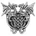 Concho 1"X1-1/4" Antique Silver 1/Pkg-Winged Dragon & Crest
