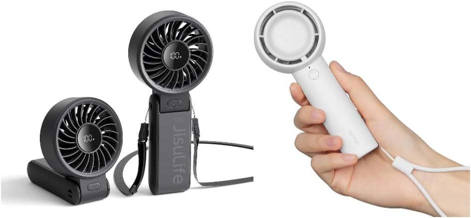 JISULIFE Handheld Fan LIFE7 Handheld Fan, Portable Bladeless Mini Fan, Personal Small Hand Fan with 4500mAh, 18H Max Cooling Time, USB Rechargeable Lash Fan for Travel/Makeup/Eyelash/Outdoor