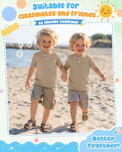 Image of Toddler Boys Cotton Henley T Shirts