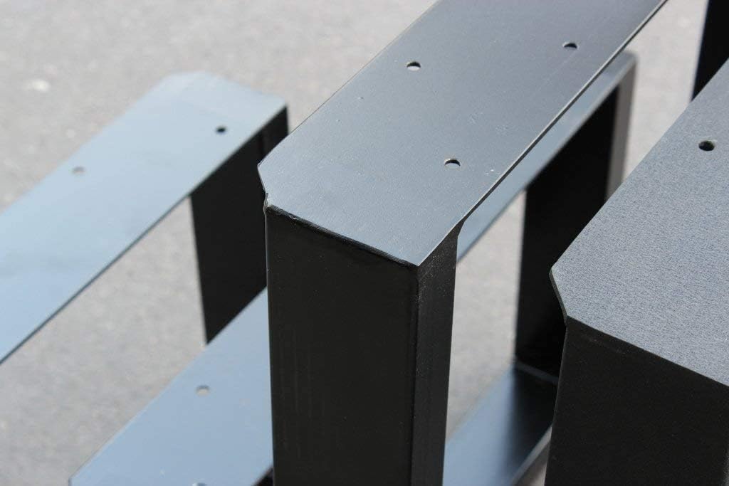BestLoft 1 Paar (2 Stück) in Schwarz/Weiß/Transparent Pulverbeschichtet Kufen Tischkufen Industriedesign Tischgestell Tischuntergestell (Schwarz Pulverbeschichtet (RAL 9005), B: 45 x H: 72 cm)