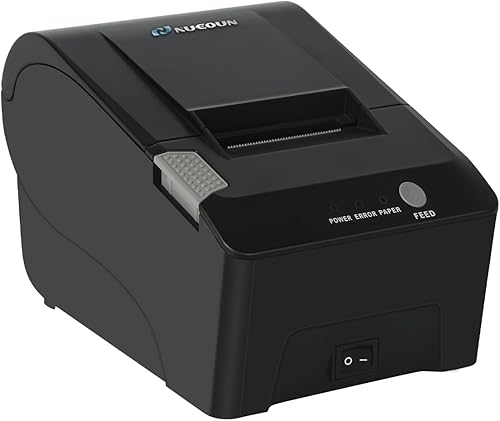 NUCOUN Impresora de recibos VCP-58PLUS Impresora térmica de recibos POS de 2.283 in, interfaz serie RS-232 y caja de efectivo, conecta el contador