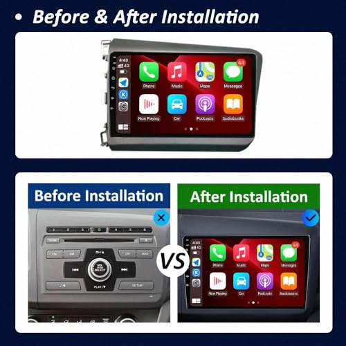 Radio Coche 2 DIN para modernizar la conectividad Bluetooth y mapas en Honda Civic 2012-2015 2