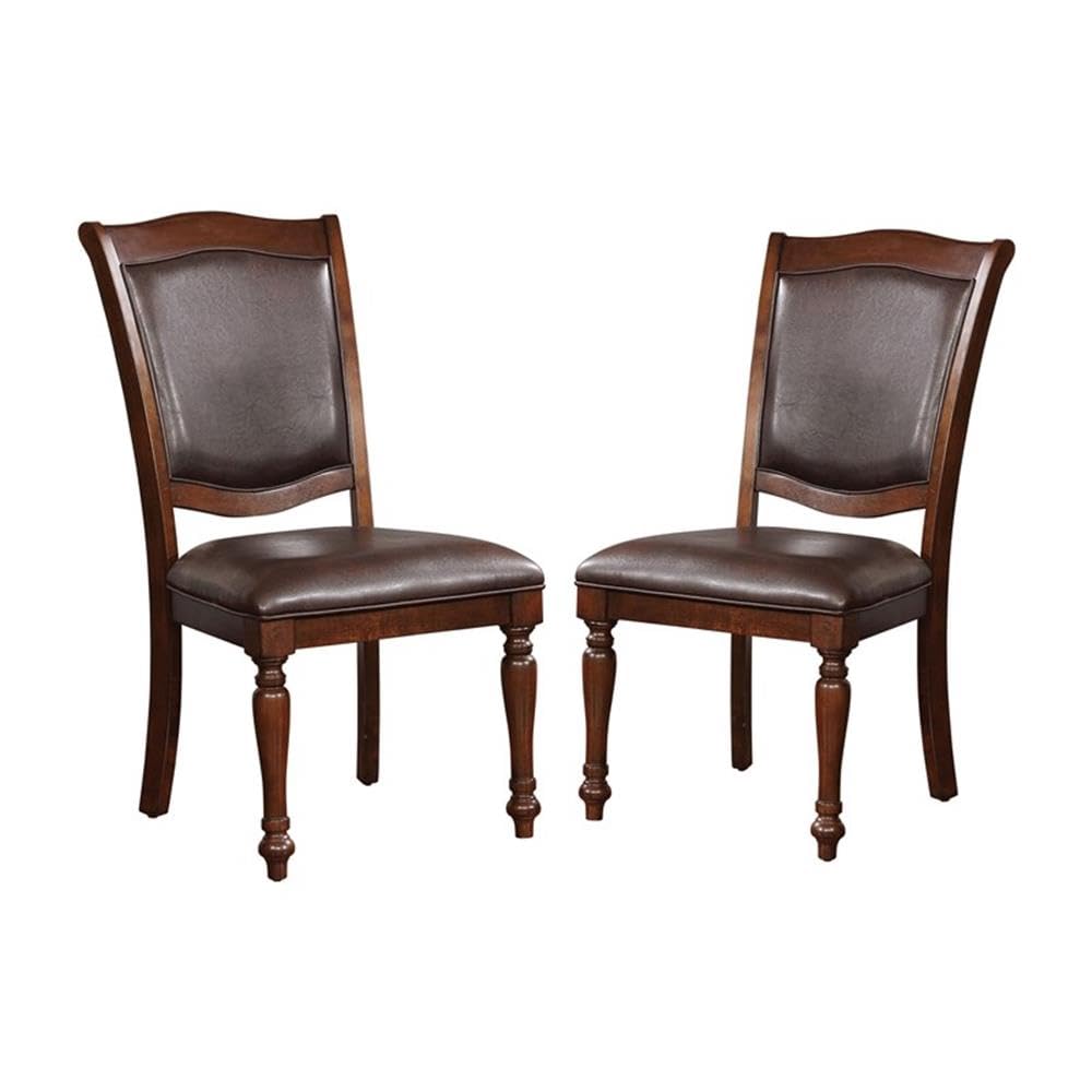 BOWERY HILL Wood Dining Side Chair in Brown Cherry (Set of 2)