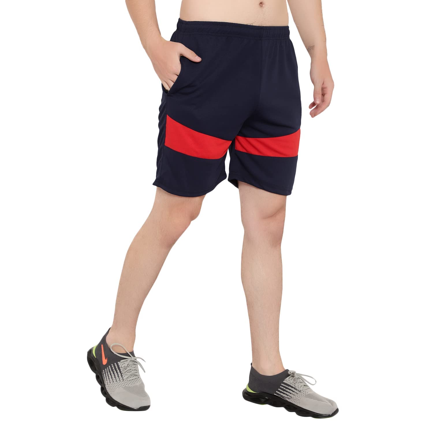 OORA Mens Regular Sports Shorts, Navy Blue, M
