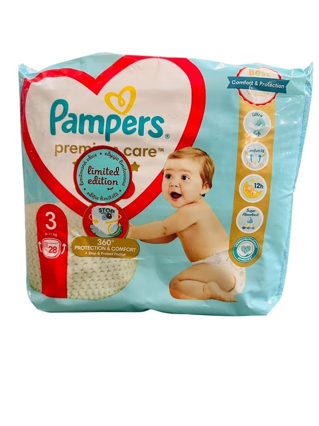 Pampers Pack de 28 pañales para pantalones, talla 3 (6-11 kg), mejor protección y comodidad Pampers en pañales fáciles de poner