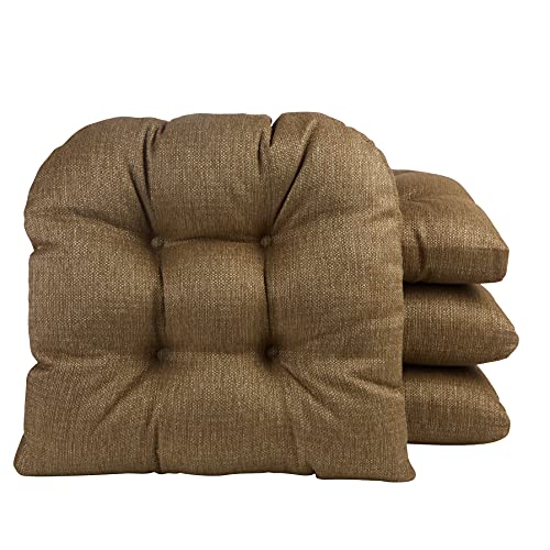 Klear Vu Gripper Overstuffed Universal Non-Slip Dining Chair Cushions For Kitchen Decor Or Office Use, U-Shaped Skid-Proof Seat Pad, 17X17 Inches, 4 Count (Pack Of 1), Gold #TOP1