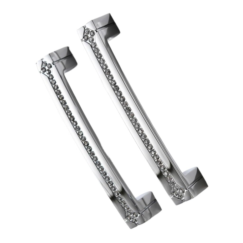 Poignée de meubles 178mm or 24k et cristal poignée de tirage chrome