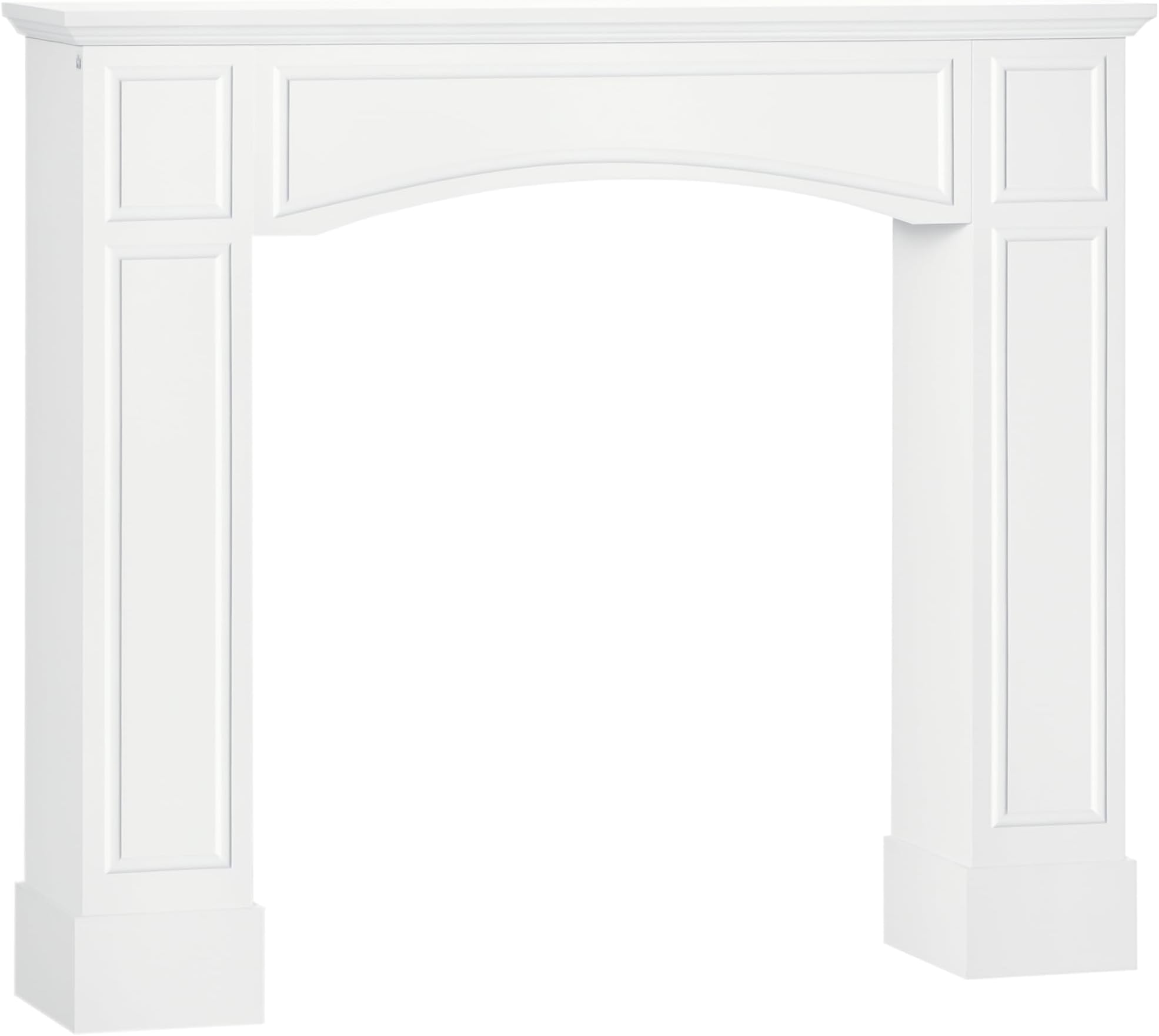 HOMCOM Modern Fireplace Mantel, Surround Mantels for Fireplace with Decorative Pattern Interior Width 29" White