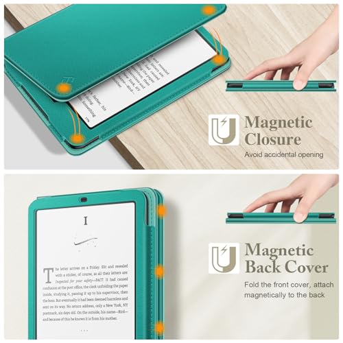 Image of Fintie Case for 7 inch /6.8 inch Kindle Paperwhite(12th /11th Generation-2024 /2021) and Kindle Colorsoft Signature Edition -Slim Foldable Stand Cover Auto Wake /Sleep for Paperwhite 2024, Jade