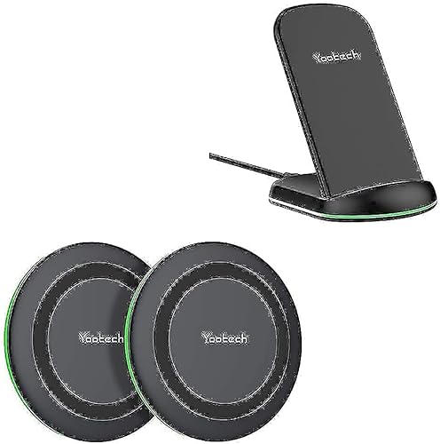 Yootech Paquete de 3 cargadores inalámbricos con almohadilla y soporte
