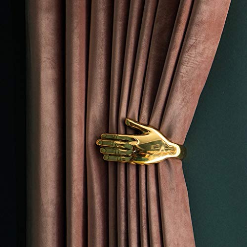 Vorhanghalter für Wand Metall Vorhang Raffhalter Dekorative Vorhang Vorhänge Holdbacks 2 Vorhang Krawatten Set, 19,6 * 8,2 * 11,3 cm, Gold