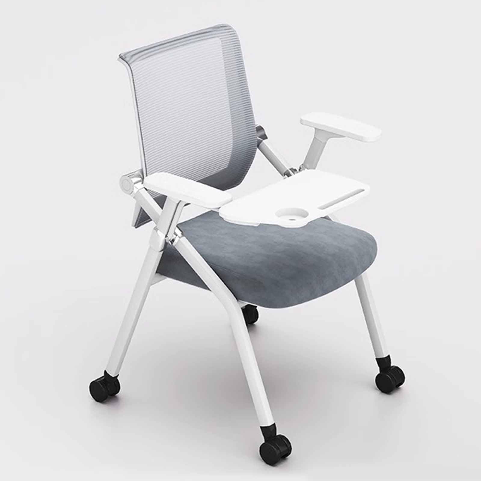 Training Chair With Table Foldable Office Chair Backrest Chair Training Institution Chair Company Conference Chair(Gray,B)