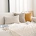 Cozoomy Set of 4 Neutral Decorative Throw Pillow Covers 18x18 Inch Corduroy Pillow Covers for Bed Couch Sofa Living Room Soft Square Cushion Cases
