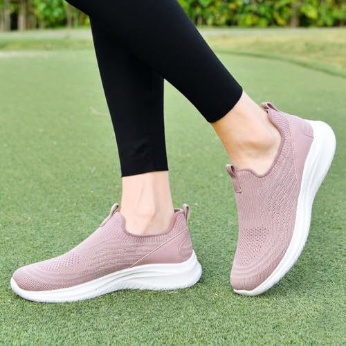 Image of TIOSEBON Women's Walking Tennis Shoes Knit Comfortable Slip on Breathable Mesh Lightweight Sneaker