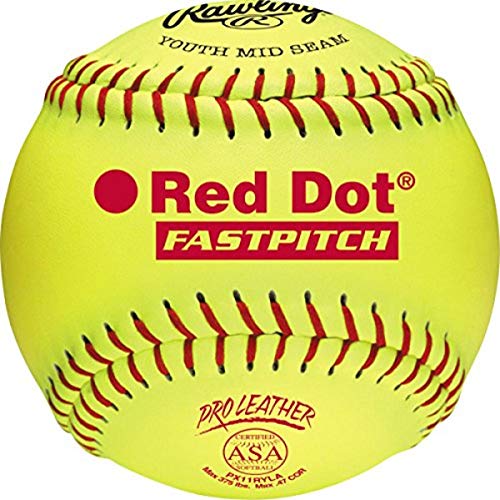 Rawlings Official ASA NFHS Red Dot Fastpitch Softballs, 12 Count, PX11RYLA