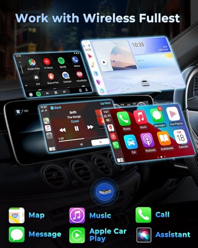Image of CEROAN 2-in-1 Wireless CarPlay Adapter & Android Auto Wireless Adapter for Cars - Convert Wired to Wireless with Bluetooth 5.3 & 5GHz WiFi, Plug & Play, Auto Reconnect, Lag-Free for iOS /Android