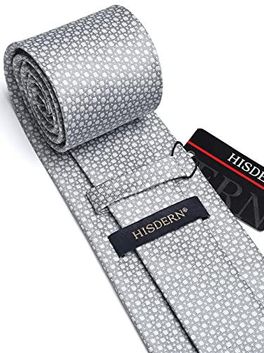 Image of HISDERN Mens Ties Solid Color Tie and Pocket Square Set Classic Woven Formal Neckties & Handkerchief Wedding Party