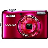 Nikon COOLPIX L32 Digital Camera with 5x Wide-Angle NIKKOR Zoom Lens (Red) (Renewed)