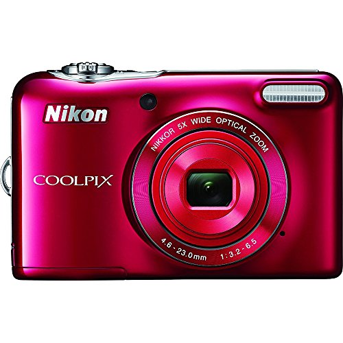 Nikon COOLPIX L32 Digital Camera with 5x Wide-Angle NIKKOR Zoom Lens (Red) (Renewed)