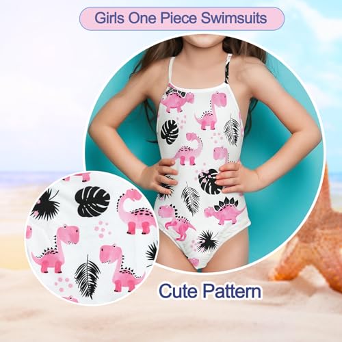 Image of Girls Swimsuit One Piece Bathing Suit with Adjustable Straps Quick Dry Beach Swimming Suits Swimwear 4-10 Years