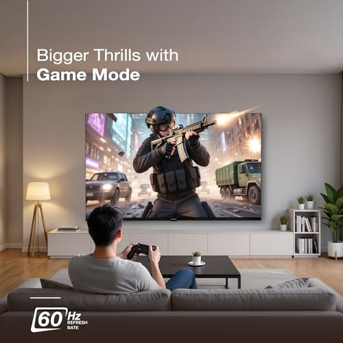 Image of SANSUI 109 cm (43) Full HD QLED Smart Google TV with HDR10, Dolby Audio, Bezel-Less Design, Built-in Chromecast & FloLED Panel JSW43FHG5Q (Black)