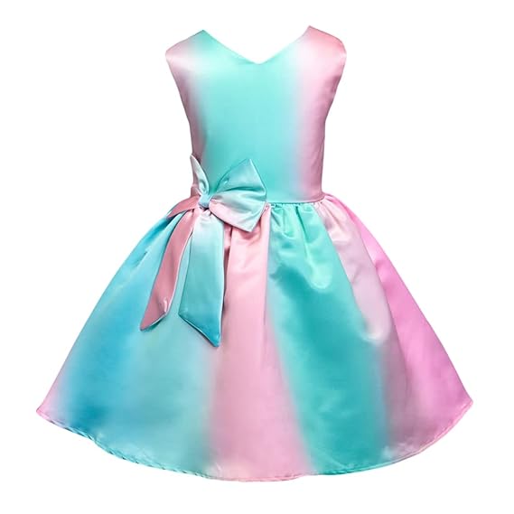 Hopscotch Girls Cotton Sleeveless Applique Party Dress in Peach Color