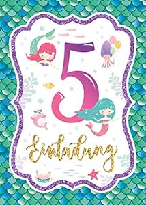 Junaversum Meerjungfrau Einladungskarten 12er Set