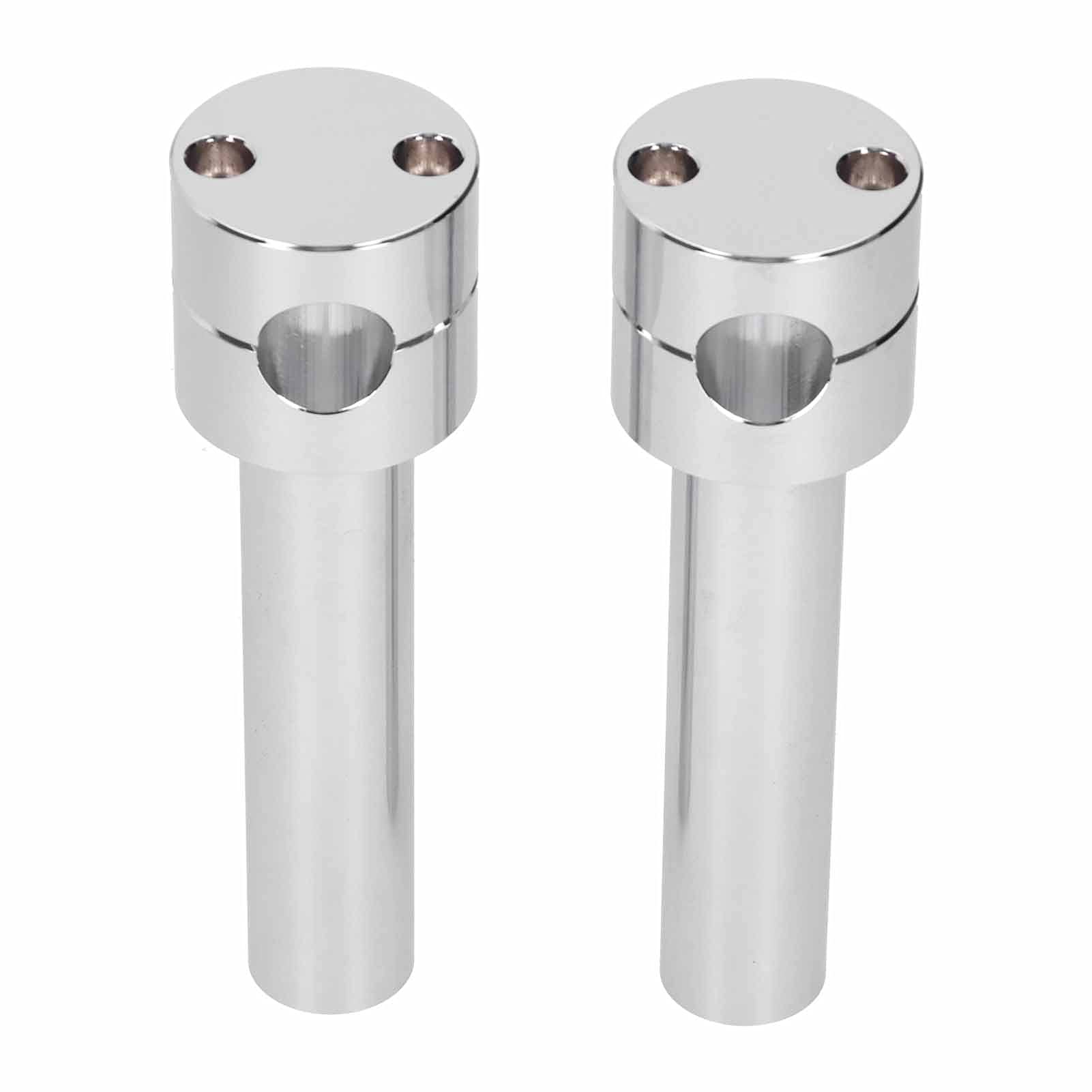 KIMISS Abrazaderas para Elevadores de Manillar de 25 Mm, Kit de Adaptador de Abrazadera de Montaje de Elevadores de Barra de Manillar de Aleación de Aluminio para Motocicleta (cromo)