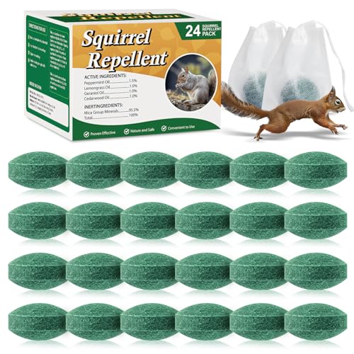 Pblovylu 24 Pack Squirrel Repellent Balls - Peppermint Oil Squirrel Deterrent for Attic & Outdoor,...